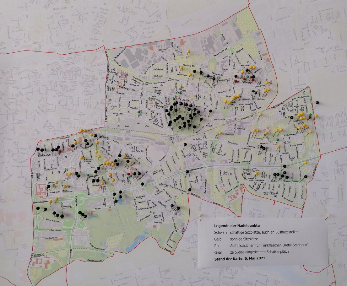 Die Stadtbezirkskarte, Vergrößerung durch Mausklick auf die Karte (PDF)